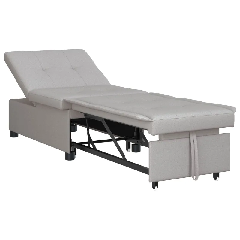 Ištraukiama sofa-lova Pilka 194 x 50 x 82 cm audinys