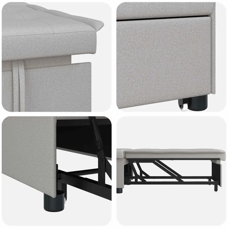 Ištraukiama sofa-lova Pilka 194 x 50 x 82 cm audinys