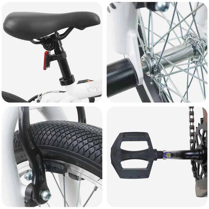 BMX Dviratis 20 Colių skirta vyresniems nei 9 metų Balta