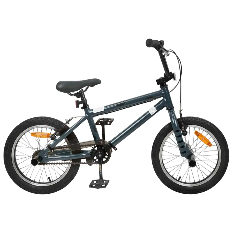 BMX Dviratis 16 Colių 5-8 metų amžiaus Tamsiai pilka