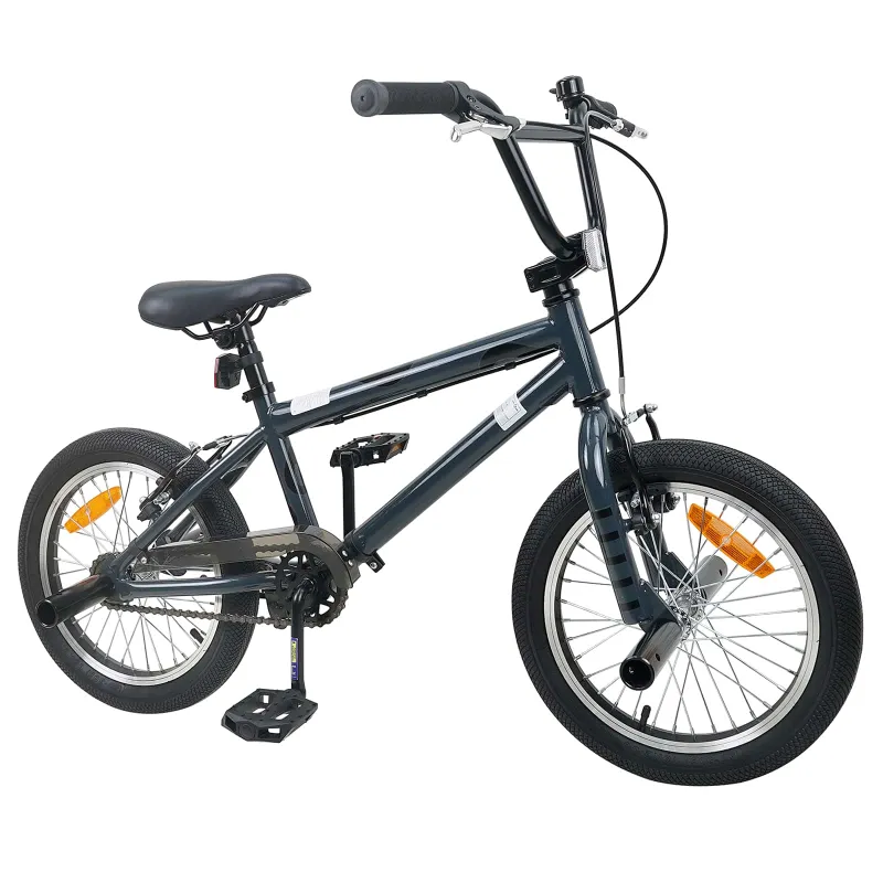BMX Dviratis 16 Colių 5-8 metų amžiaus Tamsiai pilka