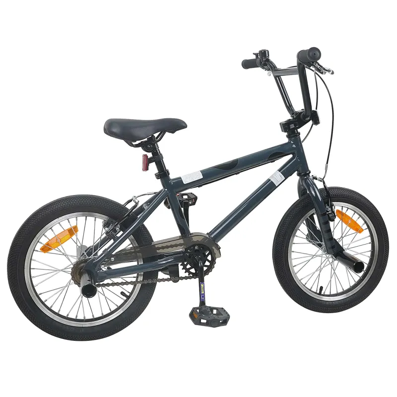 BMX Dviratis 16 Colių 5-8 metų amžiaus Tamsiai pilka