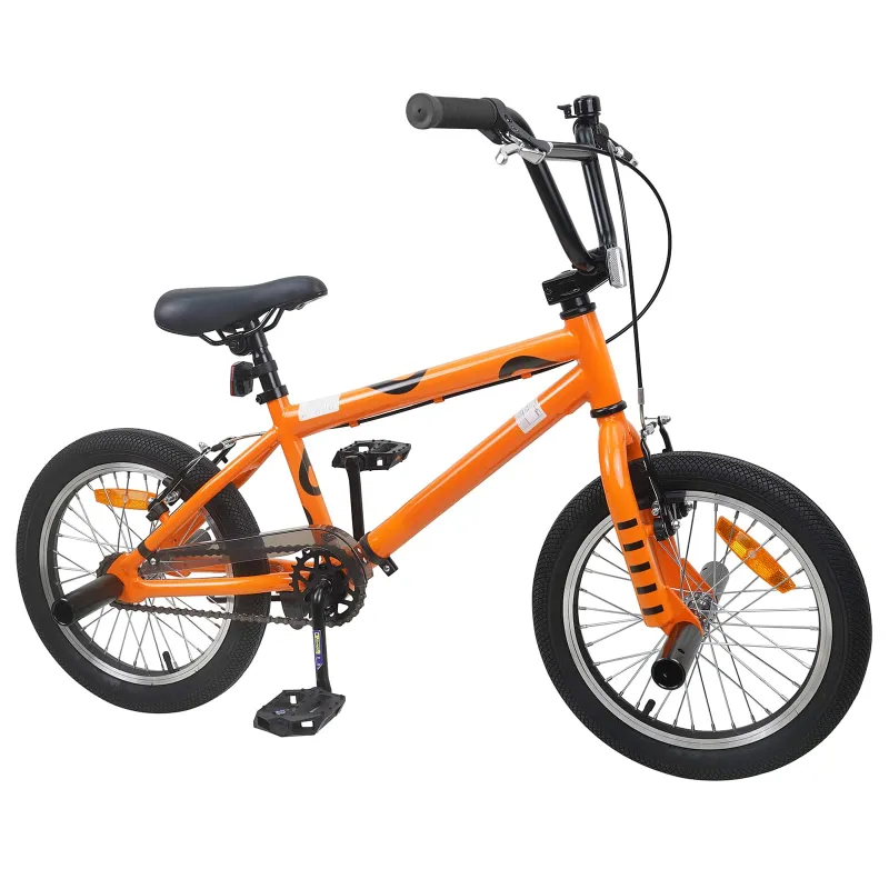 BMX Dviratis 16 Colių 5-8 metų amžiaus Oranžinė