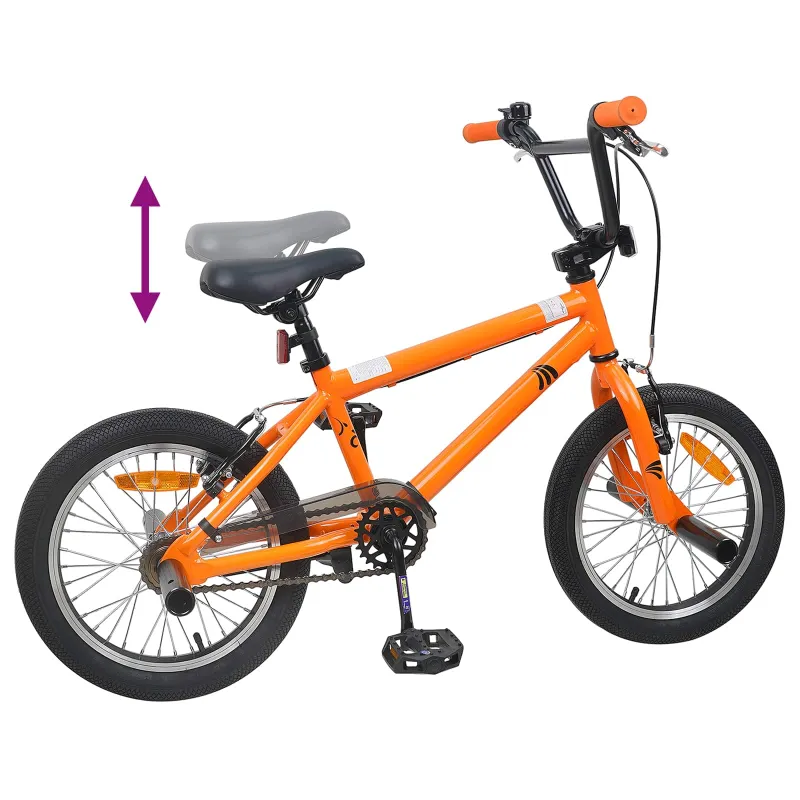 BMX Dviratis 18 Colių 7-10 metų amžiaus Oranžinė