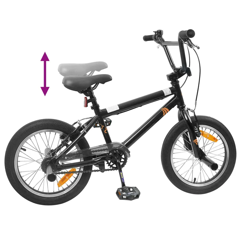 BMX Dviratis 20 Colių 9 metų amžiaus Juoda