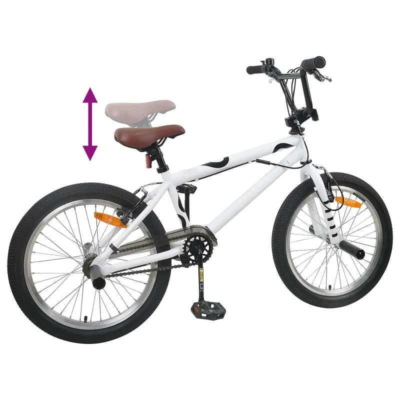 BMX Dviratis 20 Colių skirta vyresniems nei 9 metų Balta