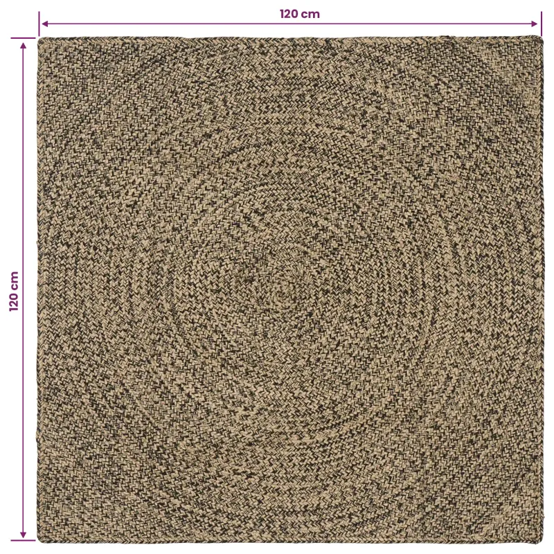 Zoninės kiliminės dangos Natūrali ir juoda 120 x 120 cm Džiutas