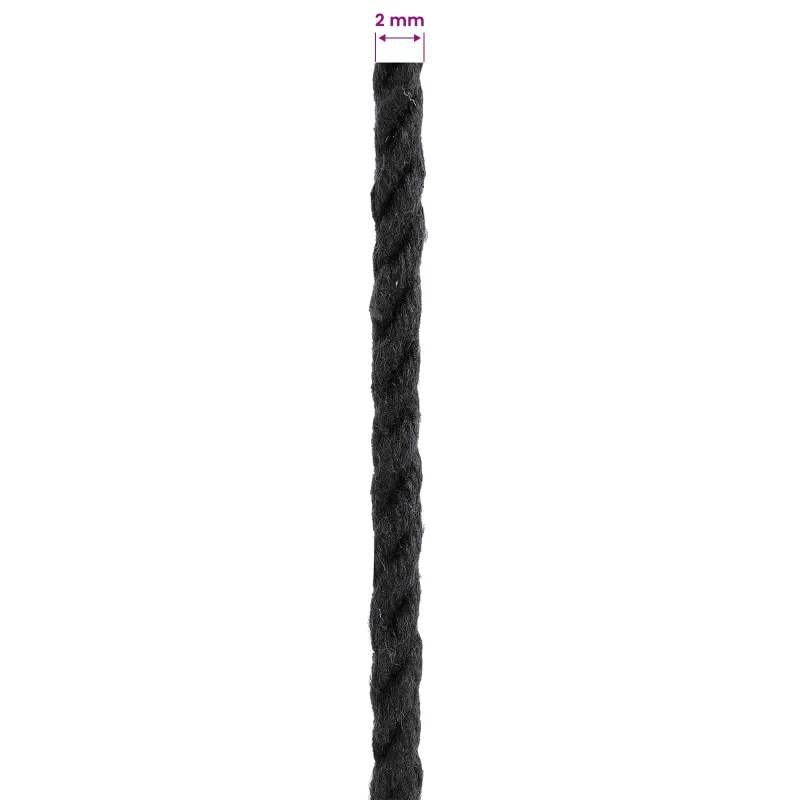 Virvė 2 pcs Juoda Medvilnė