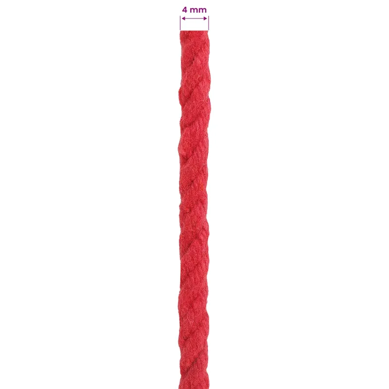 Virvė Raudona 0,4 x 0,4 x 50000 cm Medvilnė