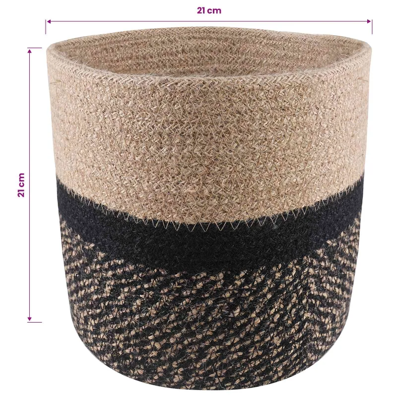 Vazonų rinkinys 2 pcs Natūrali ir juoda Ø 21 x 21 cm