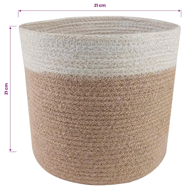 Vazonų rinkinys 2 pcs Natūrali ir Balta Ø 21 x 21 cm