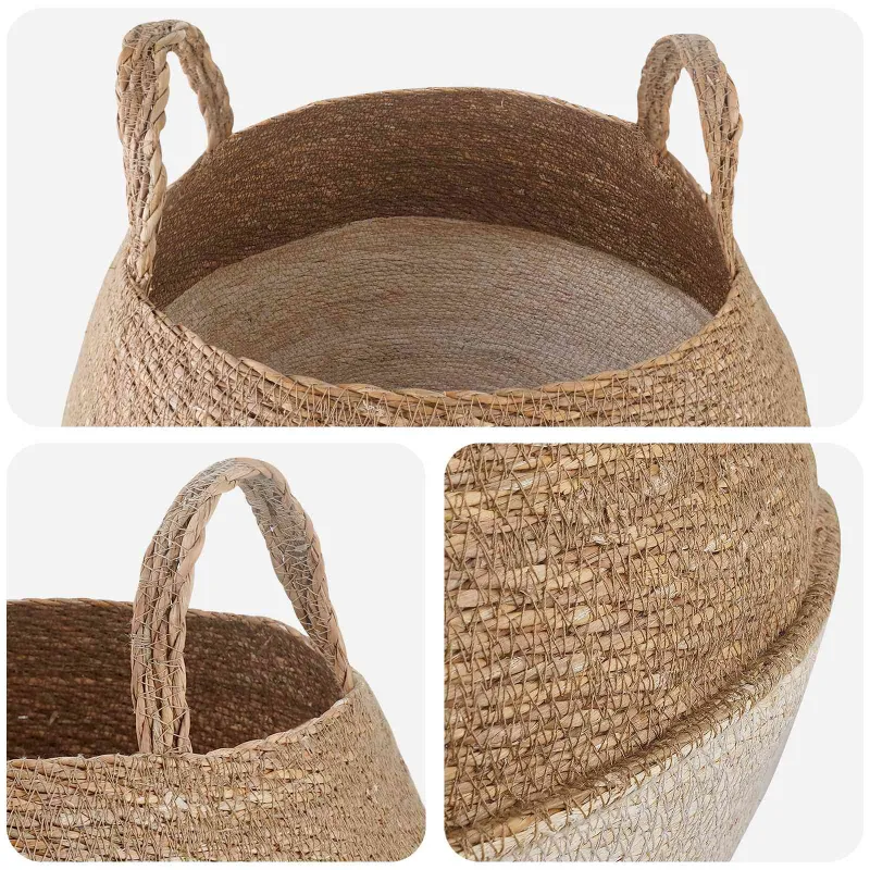 Vazonas su rankenomis 2 pcs Balta Ø 45 x 36 cm 100% Jūros žolė