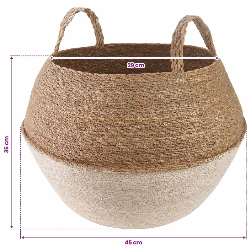 Vazonas su rankenomis 2 pcs Balta Ø 45 x 36 cm 100% Jūros žolė