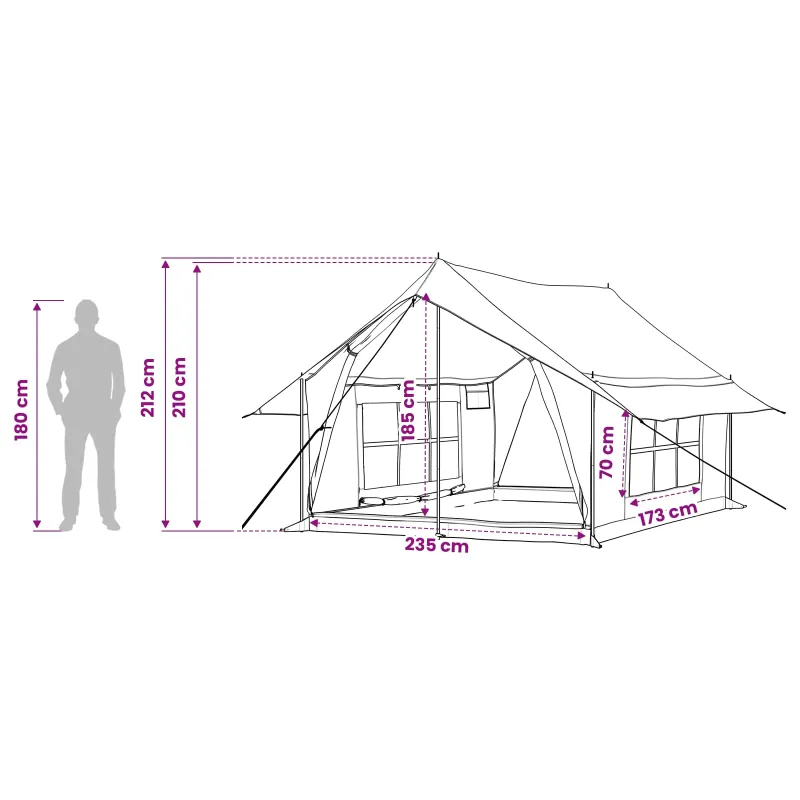 Kabanas palapinė Kreminė 340 x 246 x 210 cm Sintetinė medvilnė