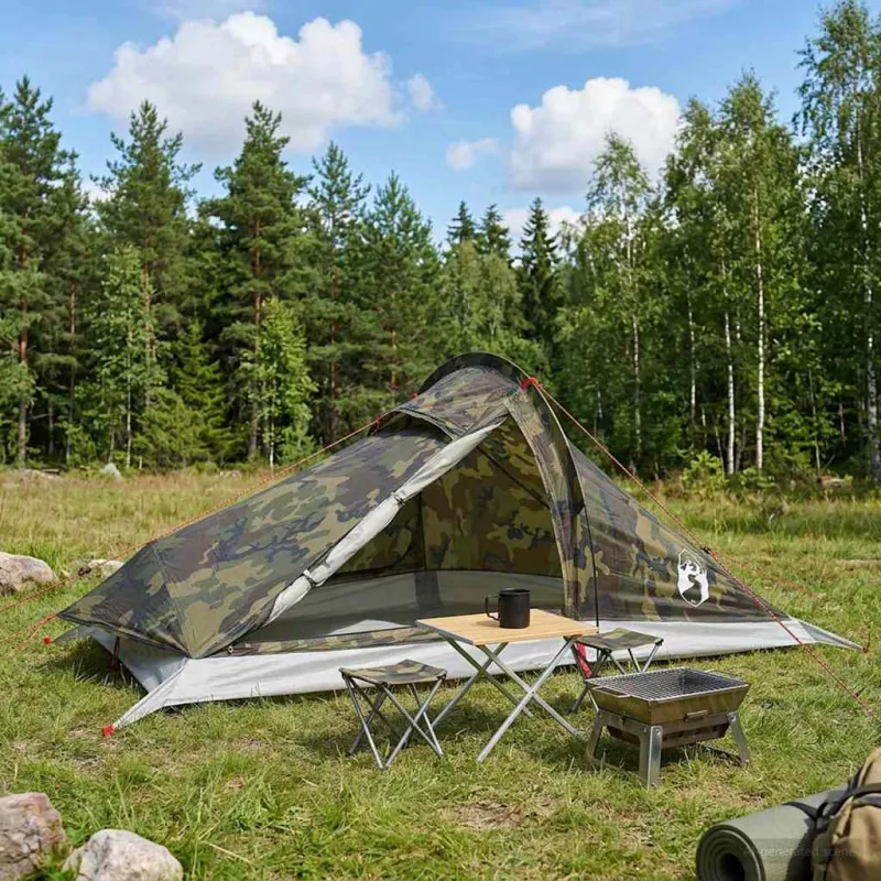 Pėsčiųjų kempingo palapinė Kamufliažinė 4 asmenims