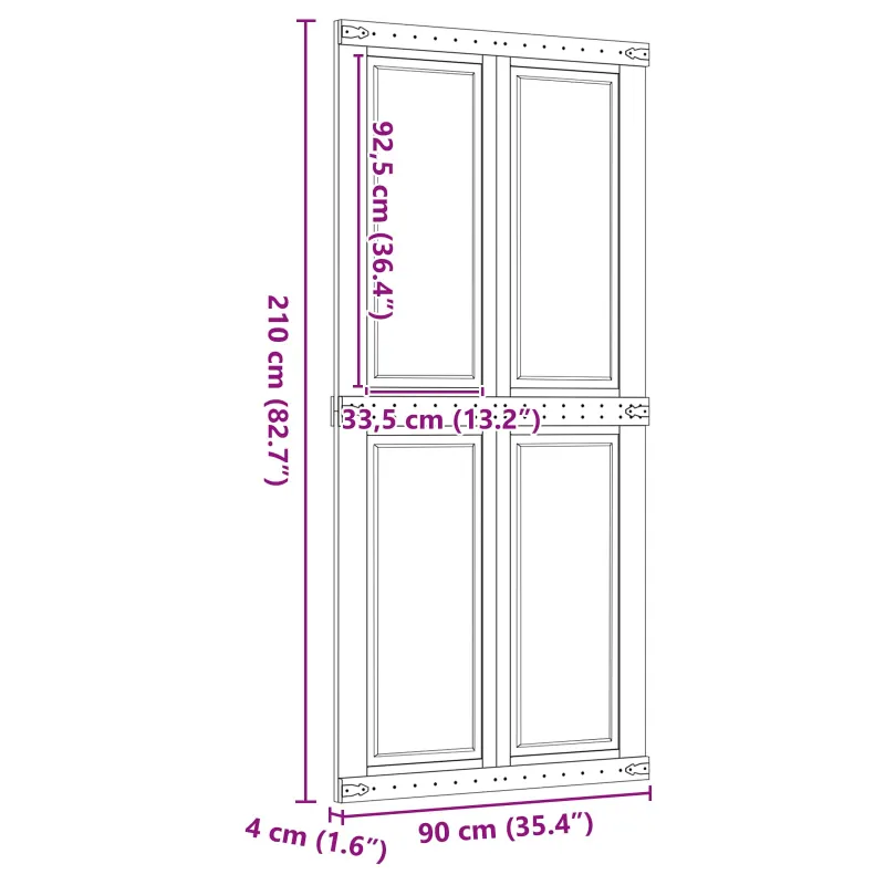 Tvarto durys Corona Medaus Ruda 90 x 210 cm