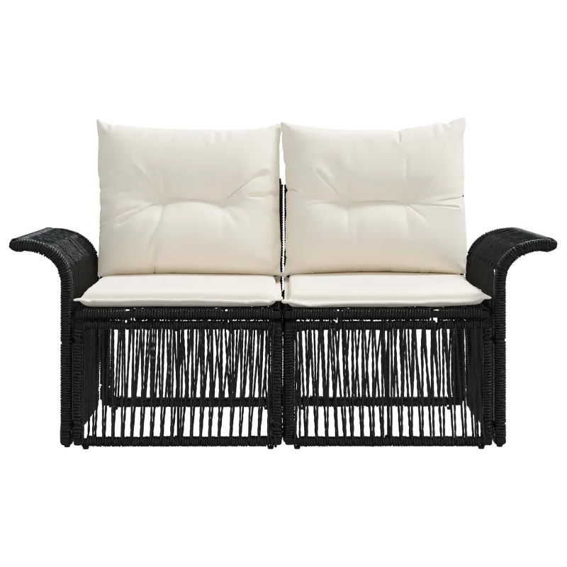 Sodo sofa 2-Vietų skaičius Juoda poliratanas