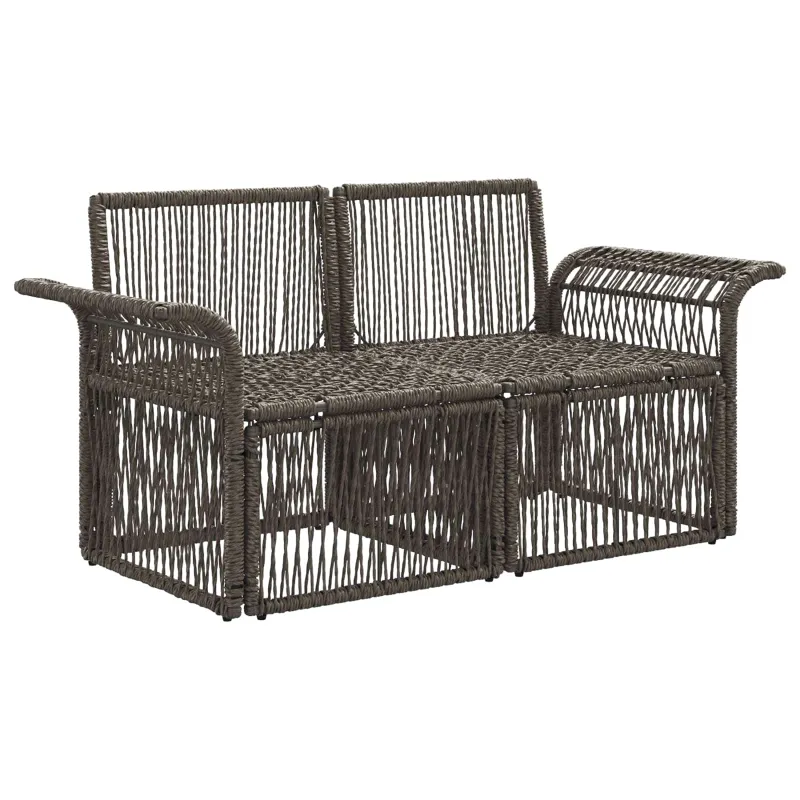 Sodo sofa 2-Vietų skaičius Pilka poliratanas