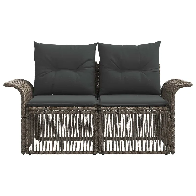 Sodo sofa 2-Vietų skaičius Pilka poliratanas