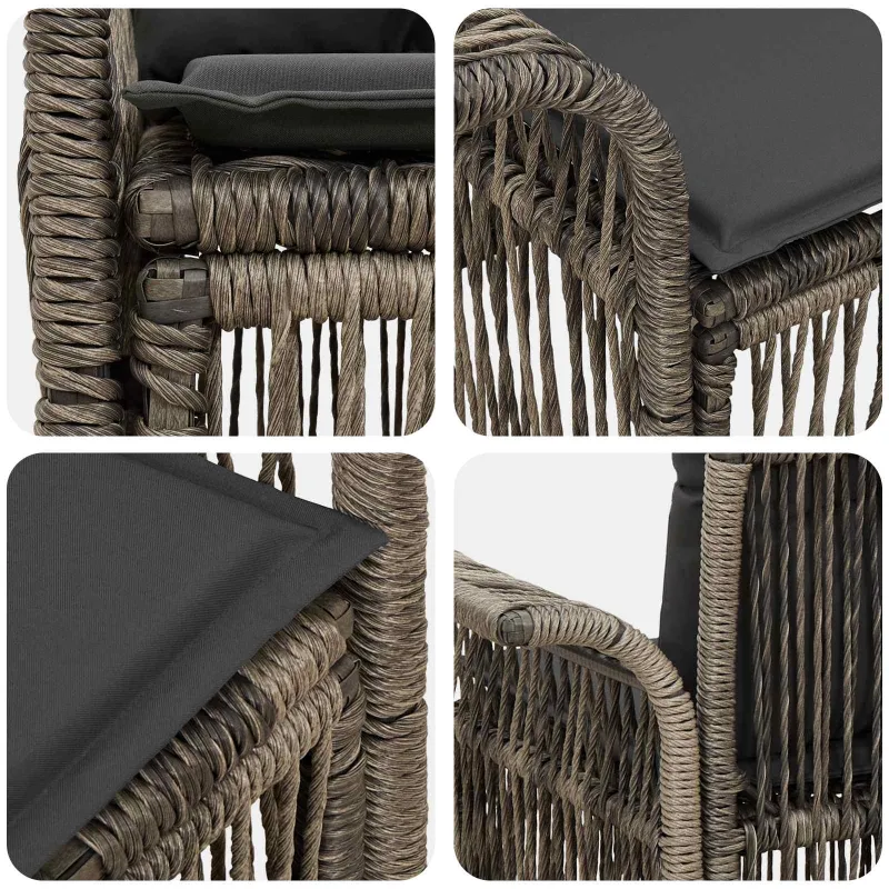 Sodo sofa 2-Vietų skaičius Pilka poliratanas