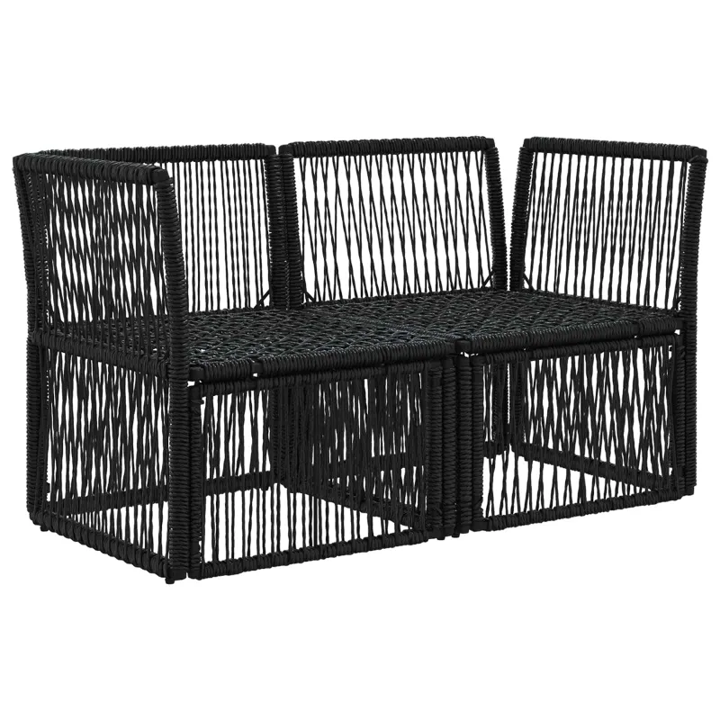 Sodo sofa 2-Vietų skaičius Juoda poliratanas