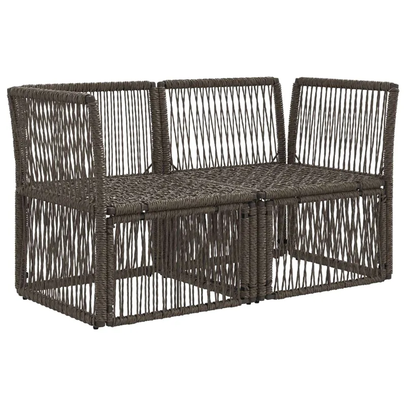 Sodo sofa 2-Vietų skaičius Pilka poliratanas
