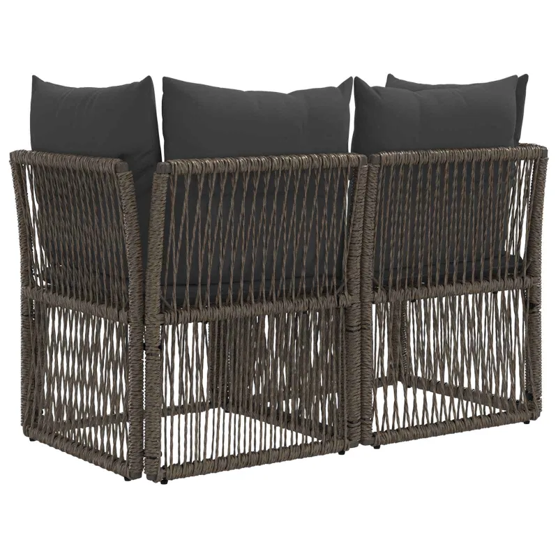 Sodo sofa 2-Vietų skaičius Pilka poliratanas