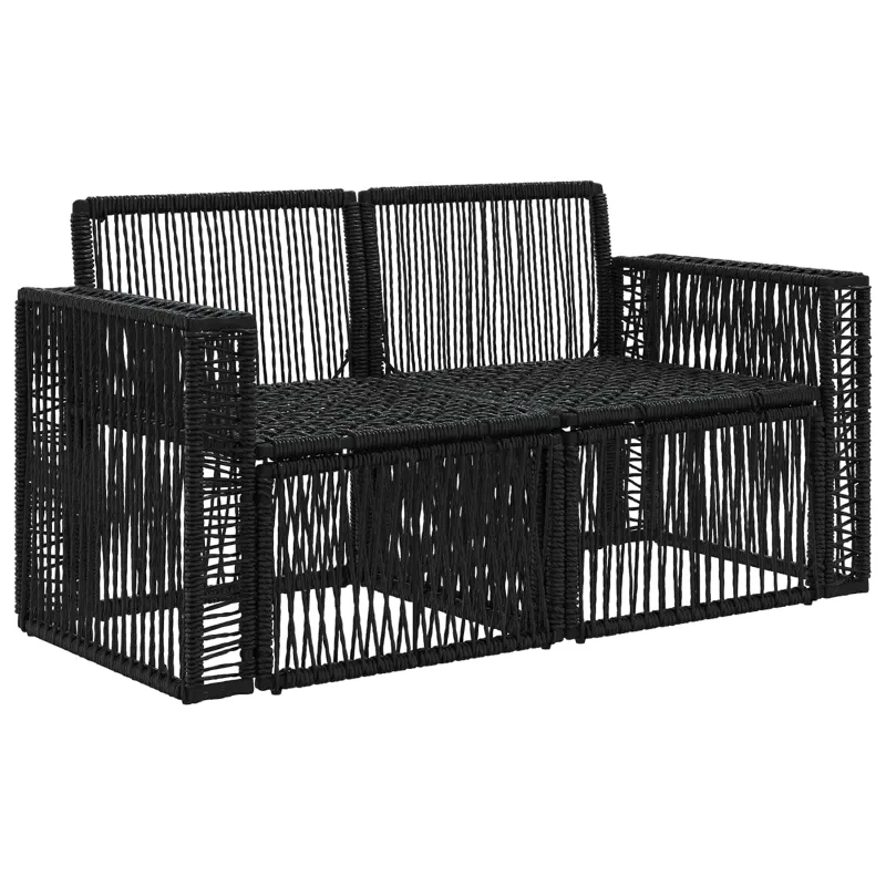 Sodo sofa 2-Vietų skaičius Juoda poliratanas