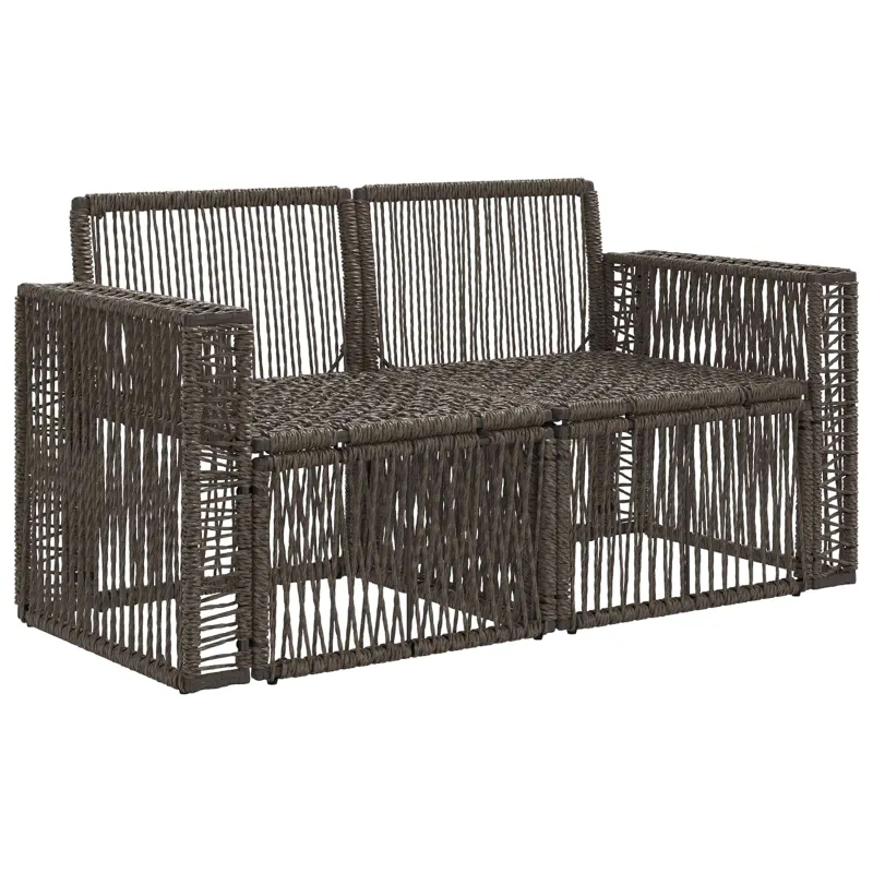 Sodo sofa 2-Vietų skaičius Pilka poliratanas