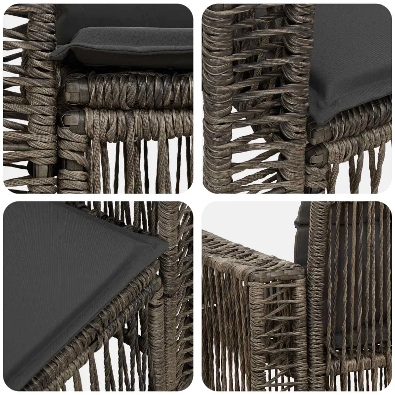 Sodo sofa 2-Vietų skaičius Pilka poliratanas
