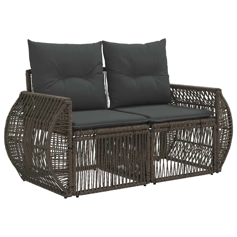 Sodo sofa 2-Vietų skaičius Pilka poliratanas
