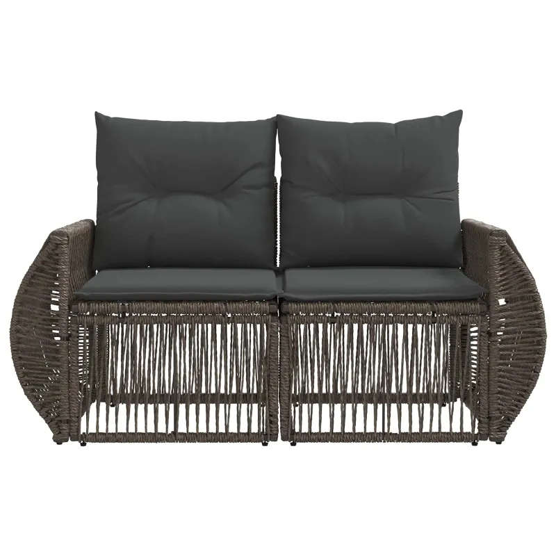 Sodo sofa 2-Vietų skaičius Pilka poliratanas