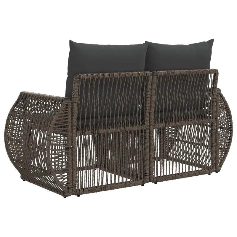 Sodo sofa 2-Vietų skaičius Pilka poliratanas