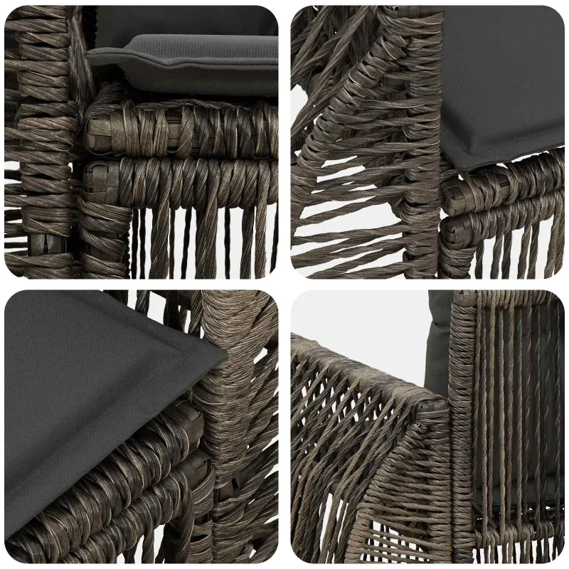 Sodo sofa 2-Vietų skaičius Pilka poliratanas