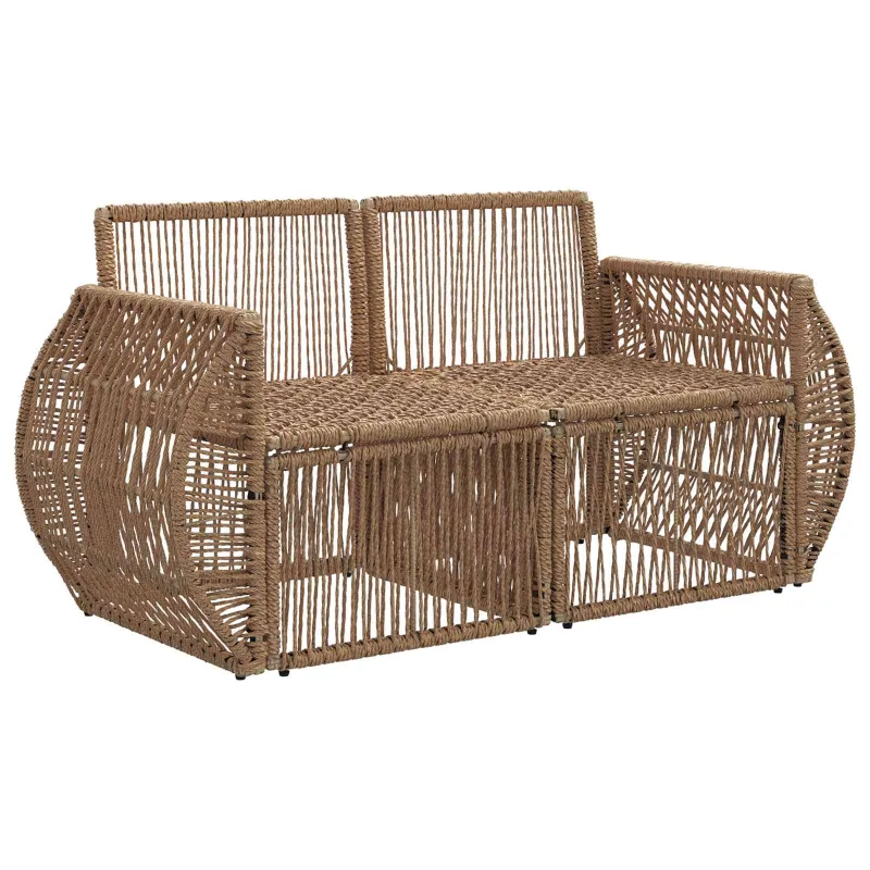 Sodo sofa 2-Vietų skaičius Smėlio poliratanas