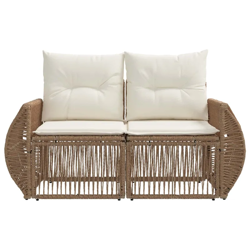 Sodo sofa 2-Vietų skaičius Smėlio poliratanas