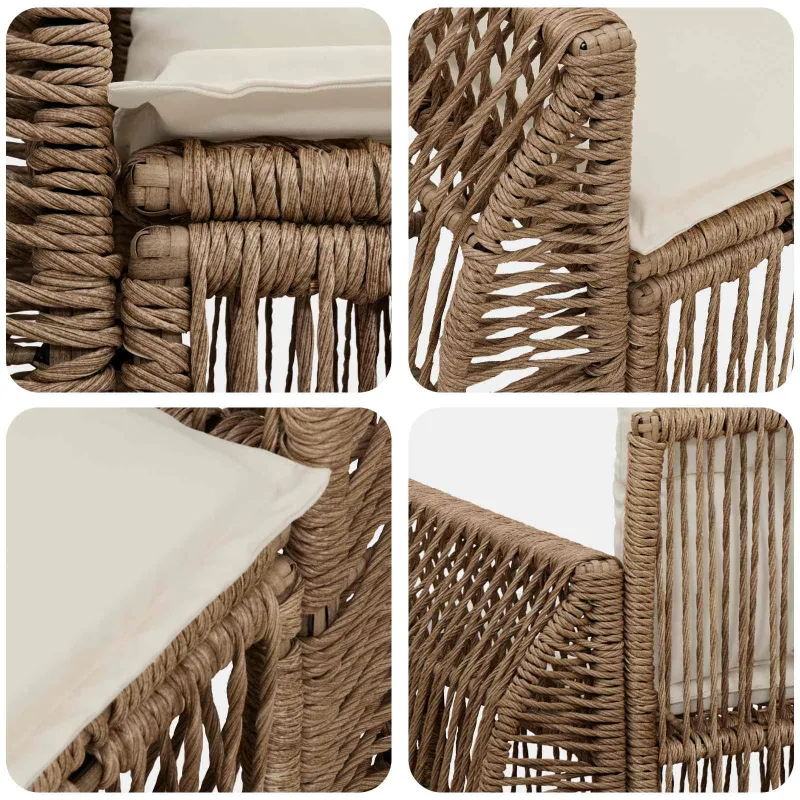 Sodo sofa 2-Vietų skaičius Smėlio poliratanas