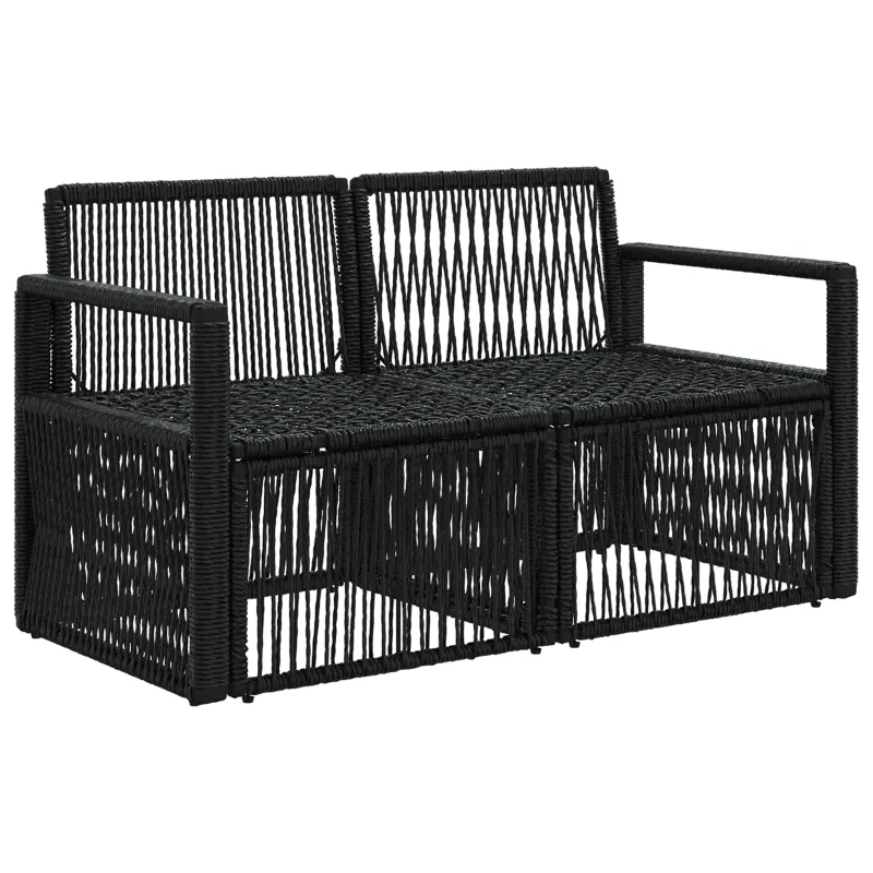 Sodo sofa 2-Vietų skaičius Juoda poliratanas