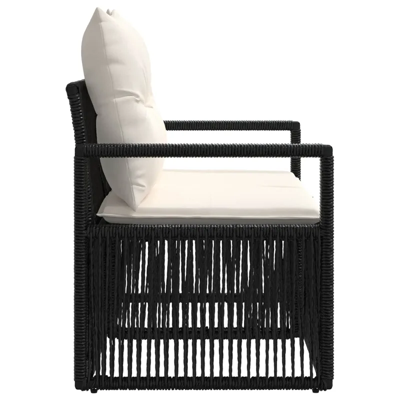 Sodo sofa 2-Vietų skaičius Juoda poliratanas