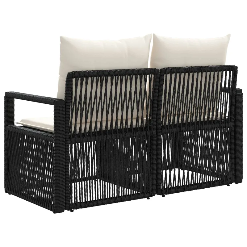 Sodo sofa 2-Vietų skaičius Juoda poliratanas