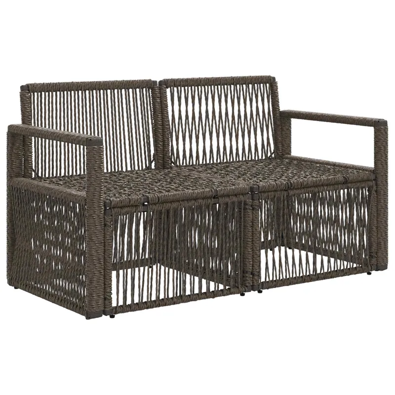 Sodo sofa 2-Vietų skaičius Pilka poliratanas