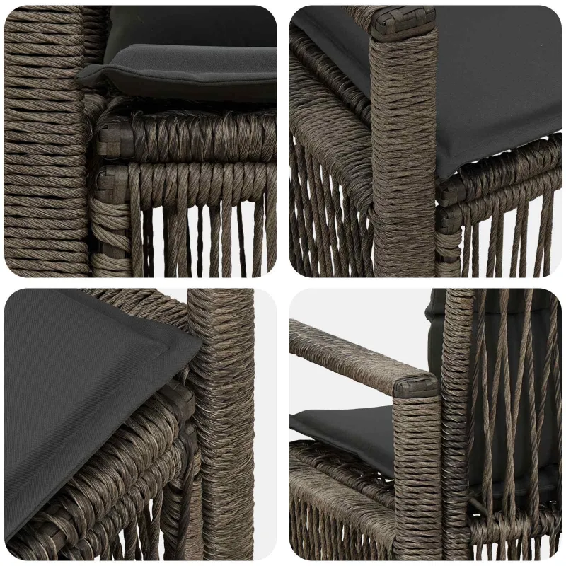Sodo sofa 2-Vietų skaičius Pilka poliratanas