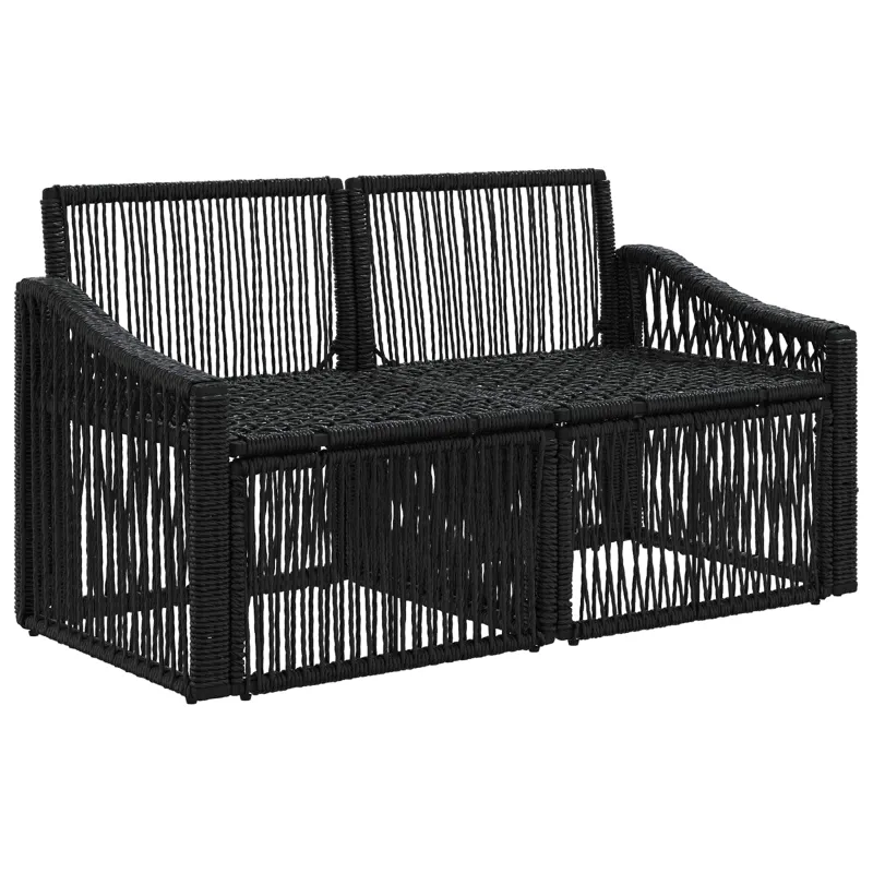 Sodo sofa 2-Vietų skaičius Juoda poliratanas