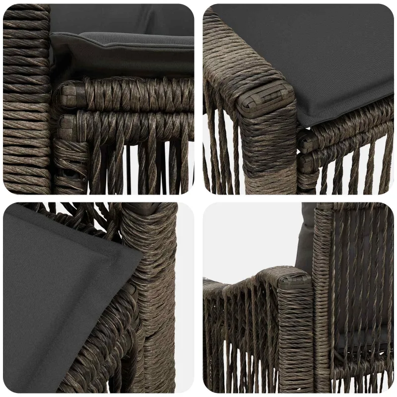 Sodo sofa 2-Vietų skaičius Pilka poliratanas