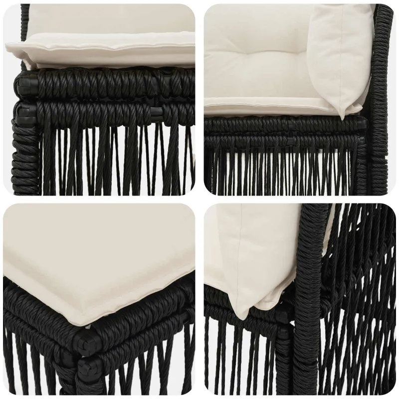 Kampinė sofa Juoda poliratanas