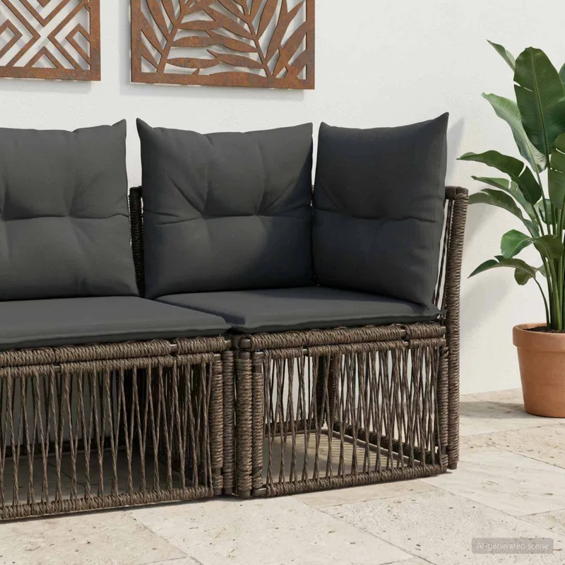 Kampinė sofa Pilka poliratanas