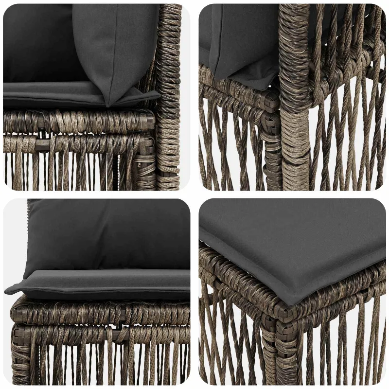 Kampinė sofa Pilka poliratanas