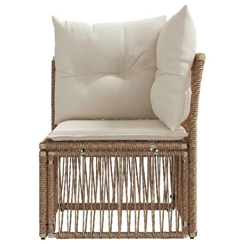 Kampinė sofa Smėlio poliratanas