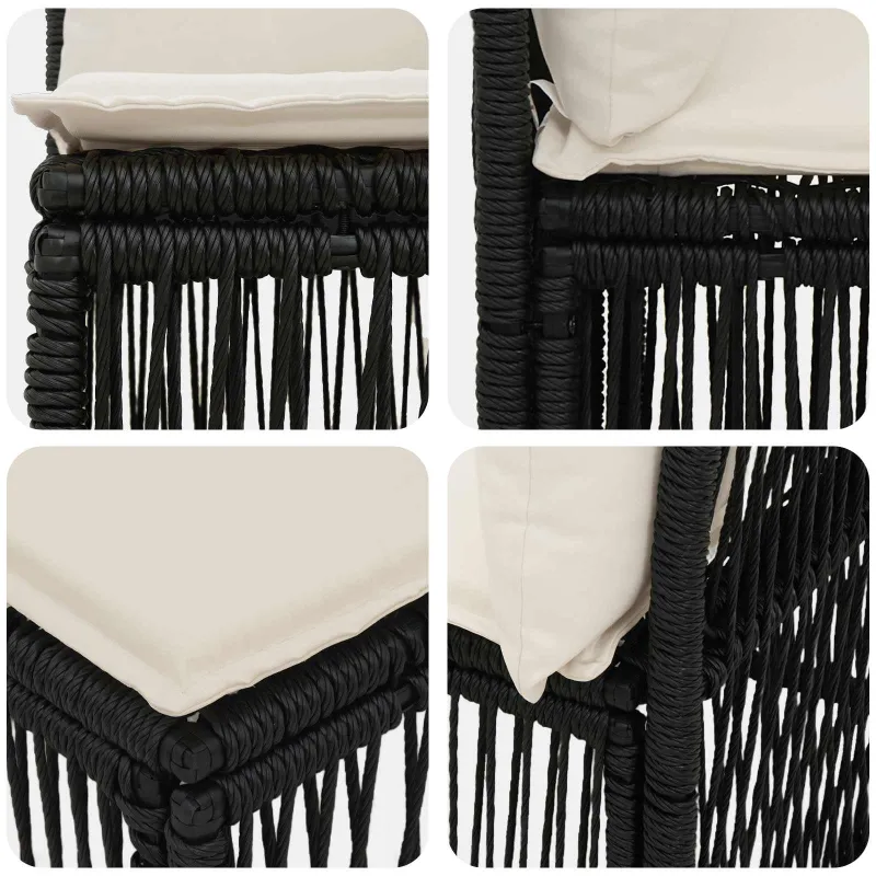 Be porankio sofa Juoda poliratanas