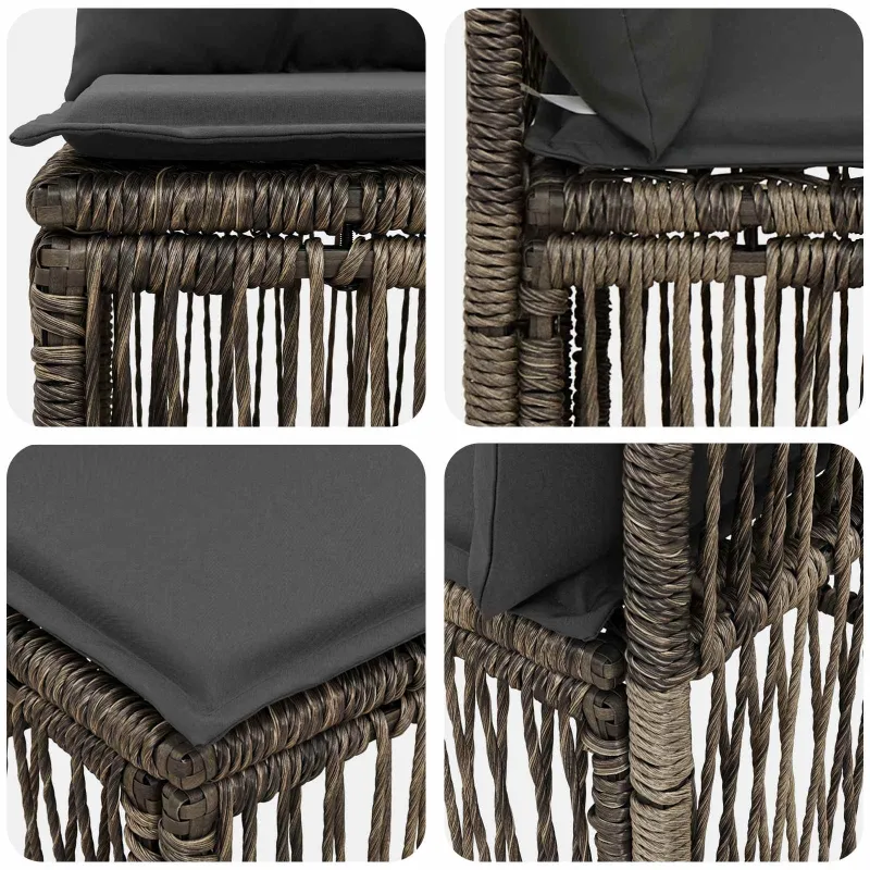 Be porankio sofa Pilka poliratanas
